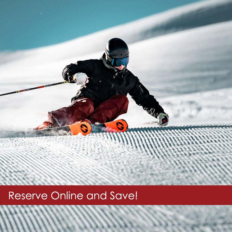 Man Skiing A Groomed Run On Aspen Ski Area