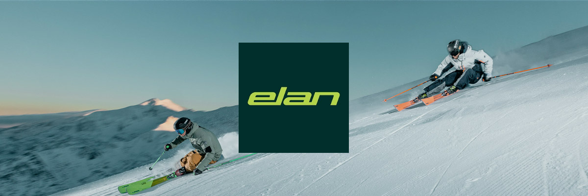 Two men skiing on Elan skis in Aspen