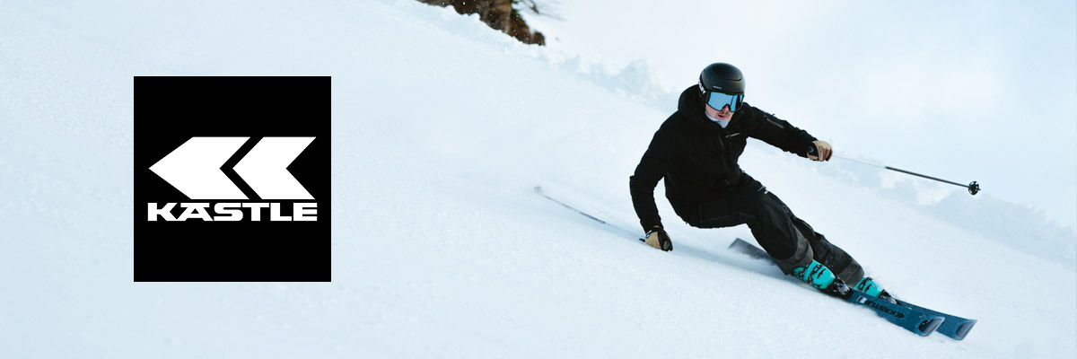 Man skiing on Kastle skis