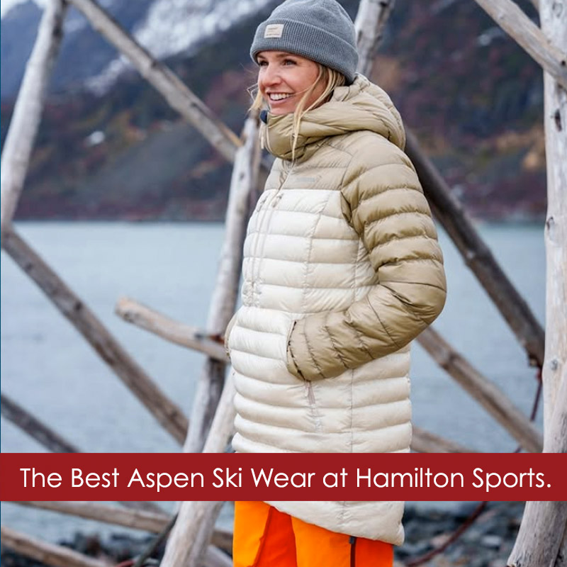 Noronna-Aspen-Ski-Shop Woman wearing Noronna ski wear from an Aspen ski shop