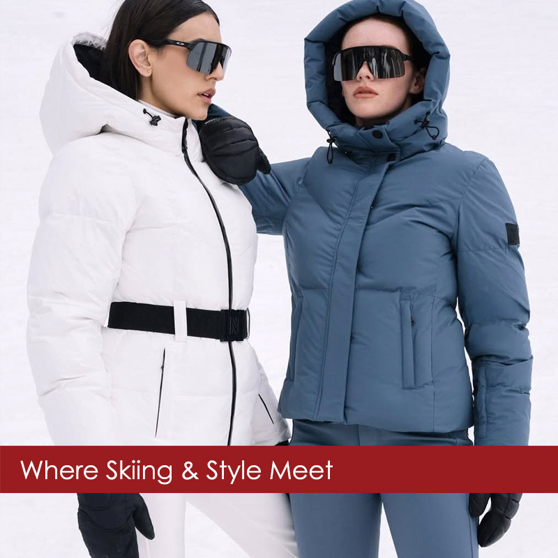 Two women wearing Nikkie ski suits